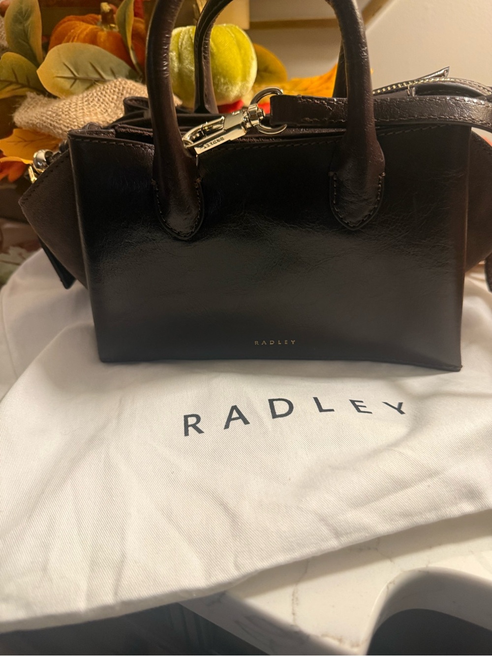 Suede/Leather Mini Shoulder Bag